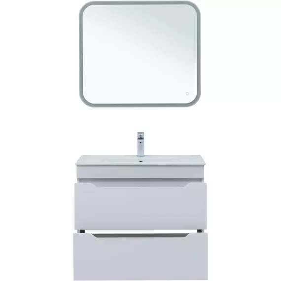 Тумба подвесная с раковиной Aquanet Практика 80 см 00330459, белый матовый - фото 8