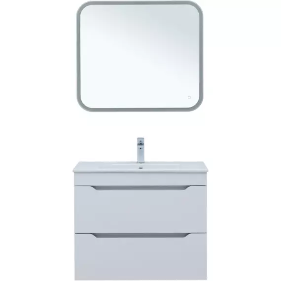 Тумба подвесная с раковиной Aquanet Практика 80 см 00330459, белый матовый - фото 7