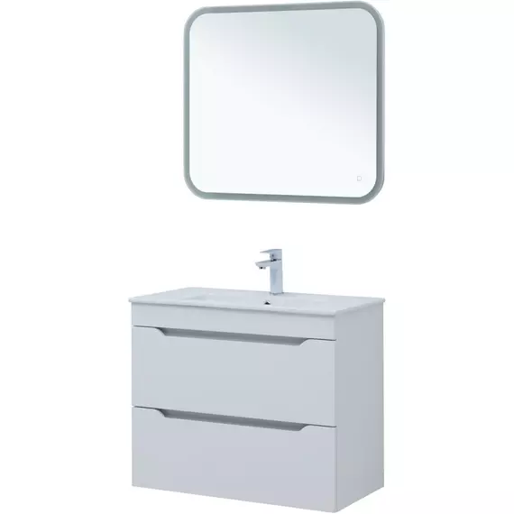 Тумба подвесная с раковиной Aquanet Практика 80 см 00330459, белый матовый - фото 10