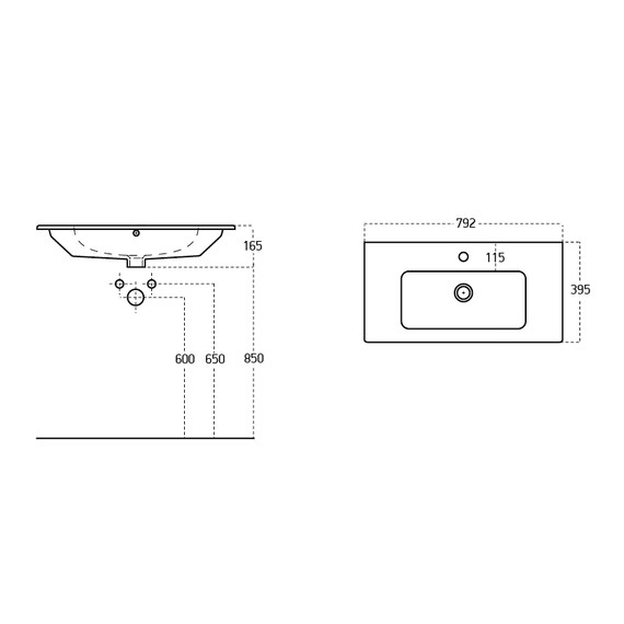 Тумба подвесная с раковиной Aquanet Практика 80 см 00330460, маренго - фото 3