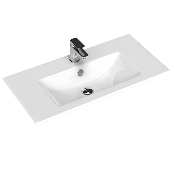 Тумба подвесная с раковиной Aquanet Практика 80 см 00330460, маренго - фото 2