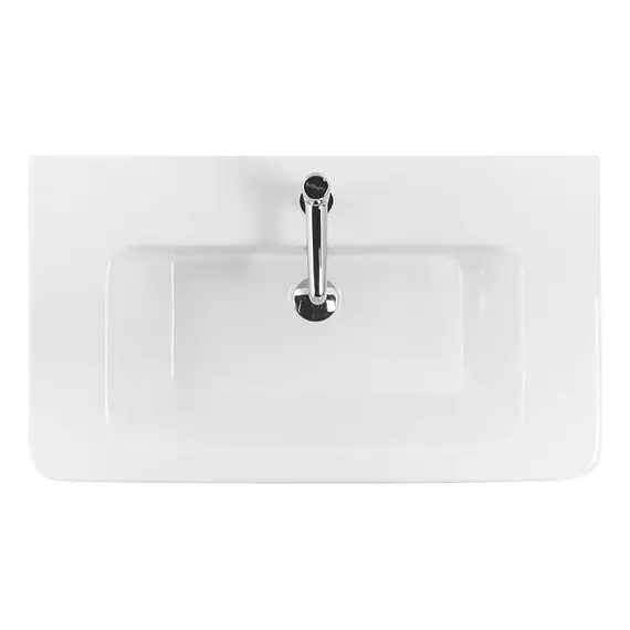 Тумба подвесная с раковиной Aquanet Эмбер 80 см 00330468, чёрный матовый - фото 4