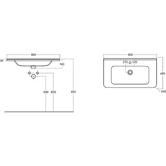 Тумба подвесная с раковиной Aquanet Эмбер 80 см 00330468, чёрный матовый - фото 5