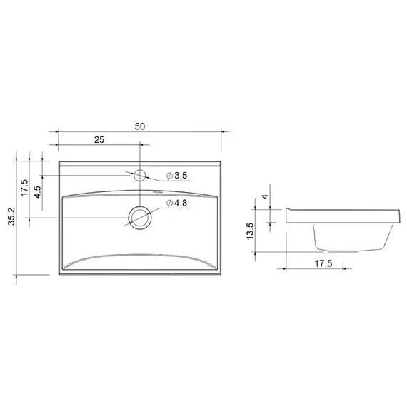 Тумба подвесная с раковиной Aquanet Нота New 50 см 00334196, дуб светлый - фото 17