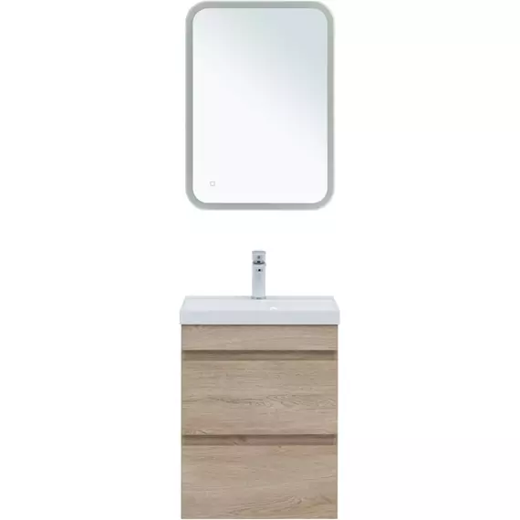 Тумба подвесная с раковиной Aquanet Нота New 50 см 00334196, дуб светлый - фото 6