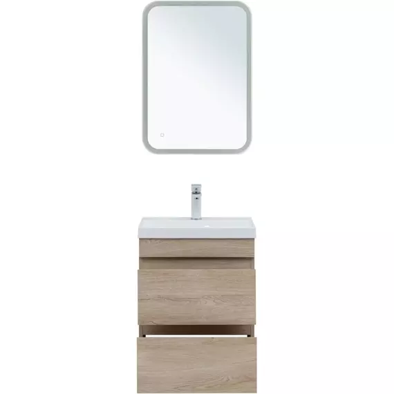 Тумба подвесная с раковиной Aquanet Нота New 50 см 00334196, дуб светлый - фото 7