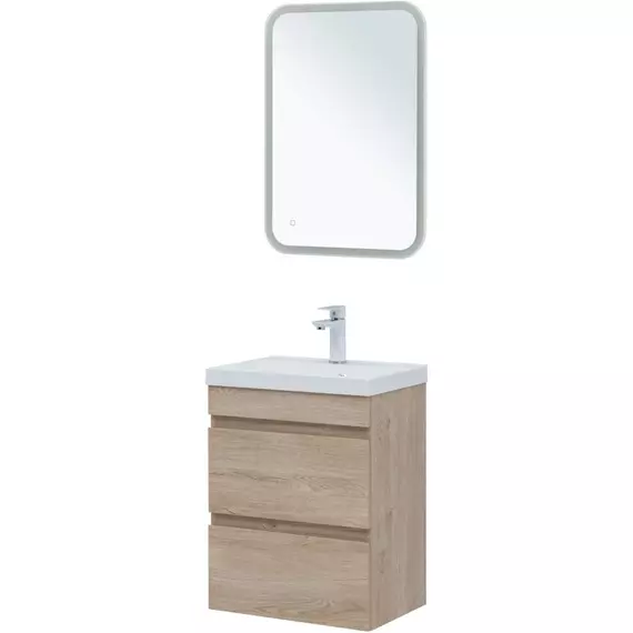 Тумба подвесная с раковиной Aquanet Нота New 50 см 00334196, дуб светлый - фото 9