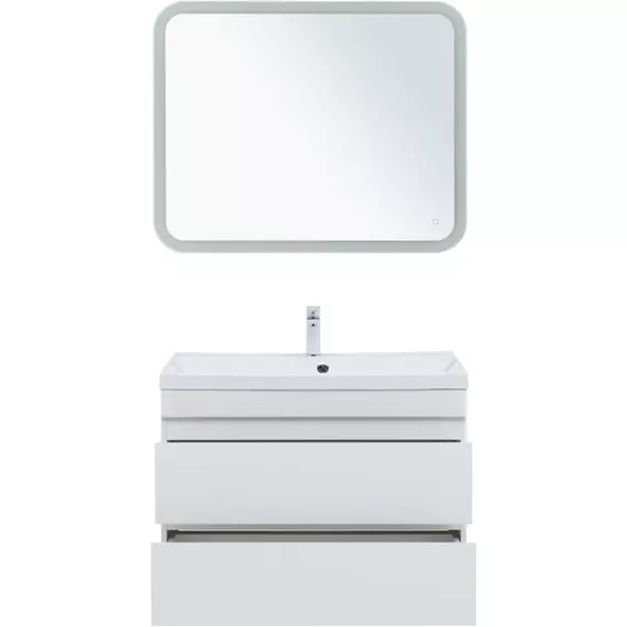 Тумба подвесная с раковиной Aquanet Нота New 90 см 00335419, белый глянец - фото 7