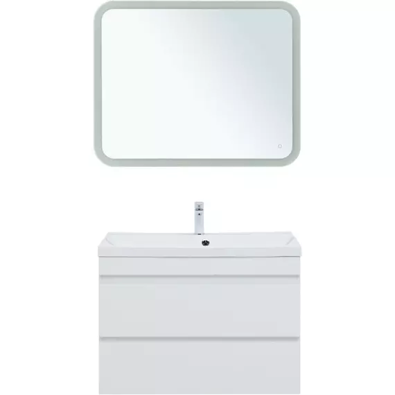 Тумба подвесная с раковиной Aquanet Нота New 90 см 00335419, белый глянец - фото 8