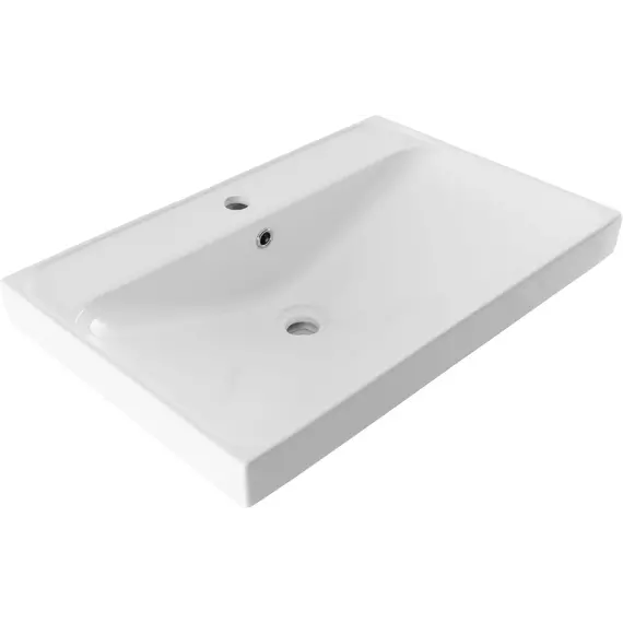 Тумба подвесная с раковиной Aquanet Милан 70 см 00336368 (раковина Aquanet Flash 70 см) белый глянец - фото 9