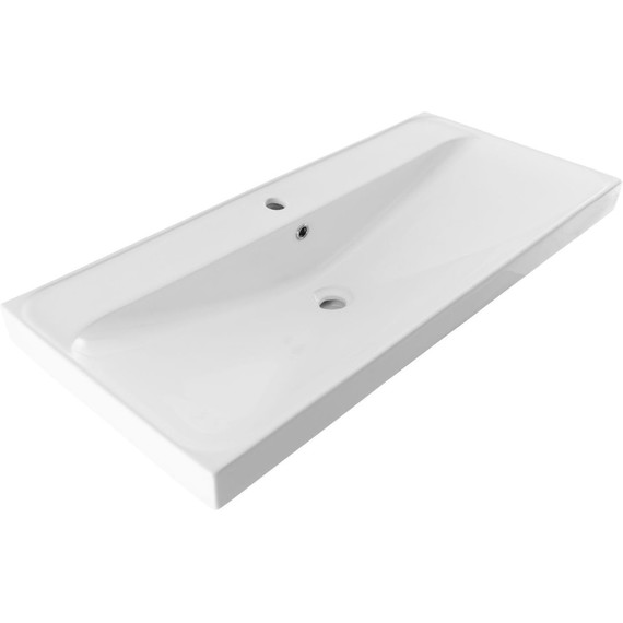 Тумба подвесная с раковиной Aquanet Милан 100 см 00336370, белый глянец - фото 7