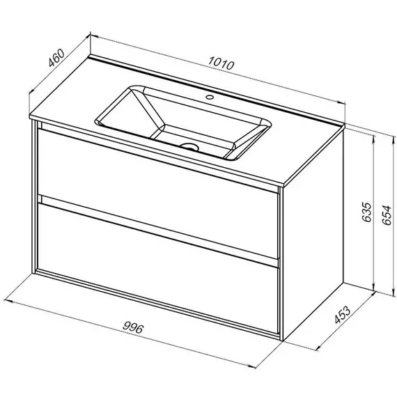 Тумба подвесная с раковиной Aquanet Милан 100 см 00336370, белый глянец - фото 12