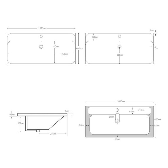 Тумба подвесная с раковиной Aquanet Милан 100 см 00336370, белый глянец - фото 11