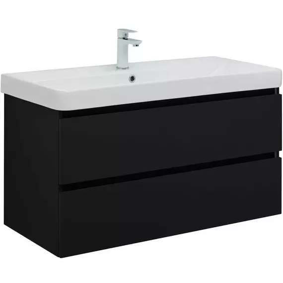 Тумба подвесная с раковиной Aquanet Вега 2.0 80 см 00337955, чёрный - фото 