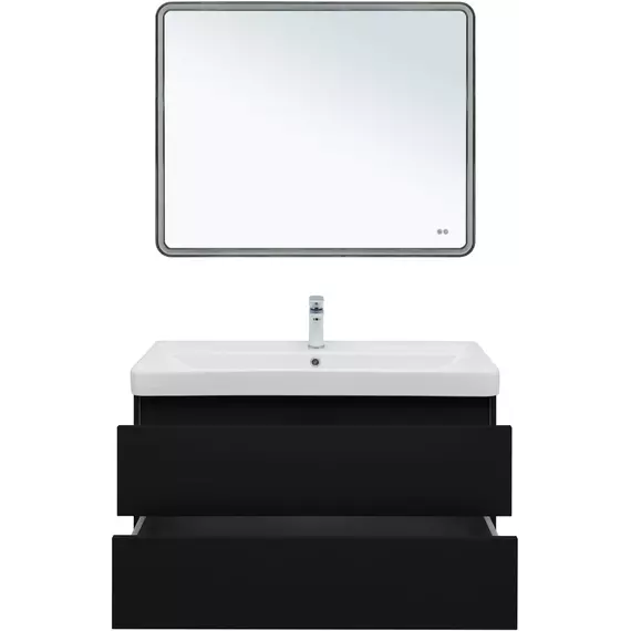 Тумба подвесная с раковиной Aquanet Вега 2.0 80 см 00337955, чёрный - фото 7