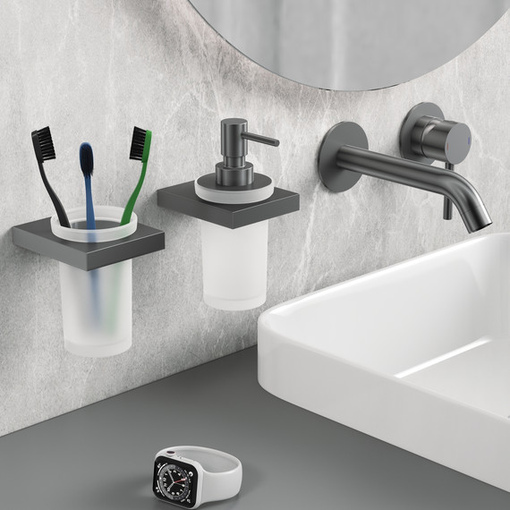 Стакан для зубных щеток Timo Petruma 15233/18, цвет чёрное золото - фото 2