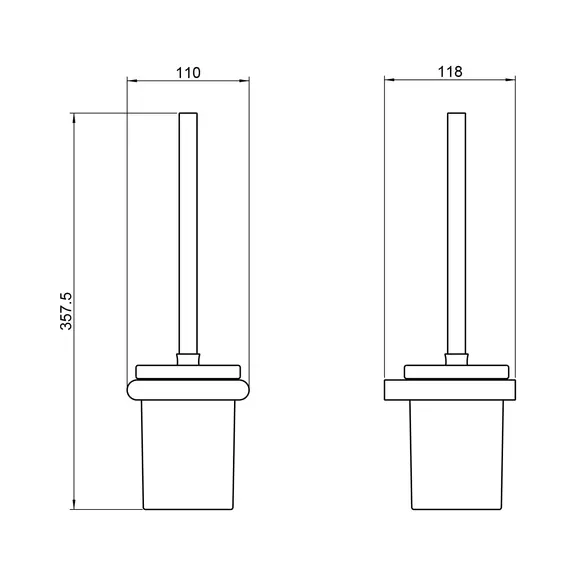 Ёршик для унитаза Timo Luiro 18461/18, цвет чёрное золото - фото 2