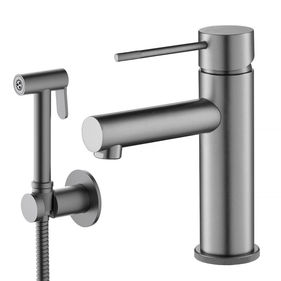 Смеситель для раковины с лейкой для биде Timo Saona 2360/18G, чёрное золото - фото 