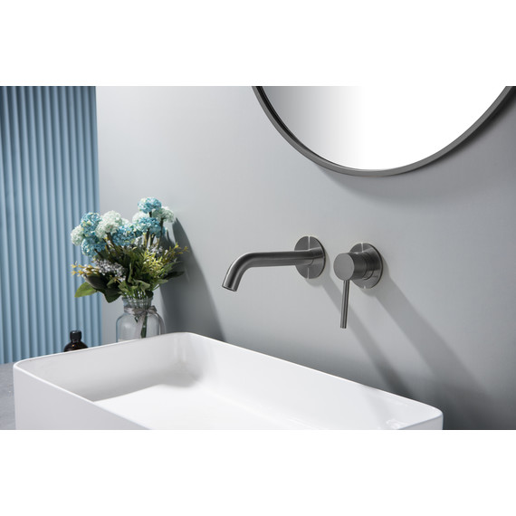 Смеситель для раковины настенный Timo Saona 2372/18SM (со скрытой частью) чёрное золото - фото 2