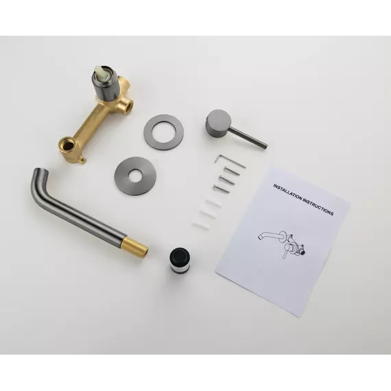 Смеситель для раковины настенный Timo Saona 2372/18SM (со скрытой частью) чёрное золото - фото 4