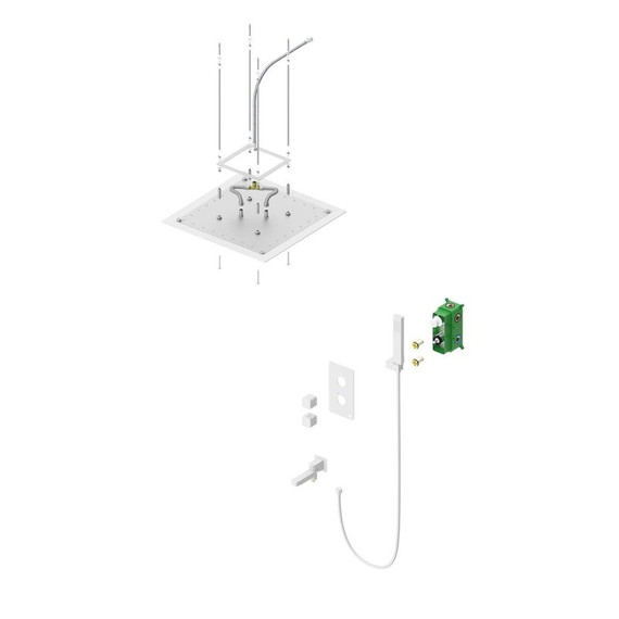Душевая система для ванны Timo Petruma SX-5019/16SM (со скрытой частью) белый матовый - фото 2