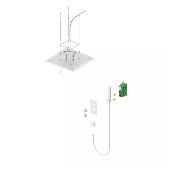 Душевая система для душа с термостатом Timo Petruma SX-5029/16SM (со скрытой частью) белый матовый - фото 3