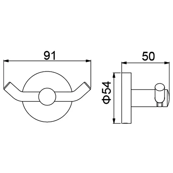 Двойной крючок Timo Saona 13012/16, цвет белый матовый - фото 2