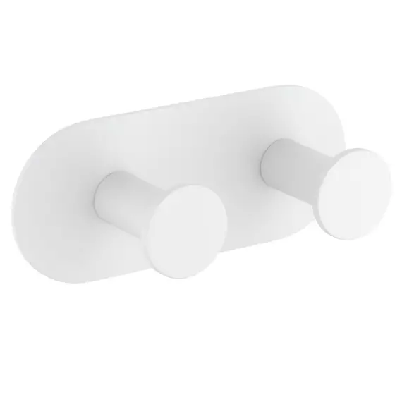 Двойной крючок Timo Saona 13014/16, цвет белый матовый - фото 