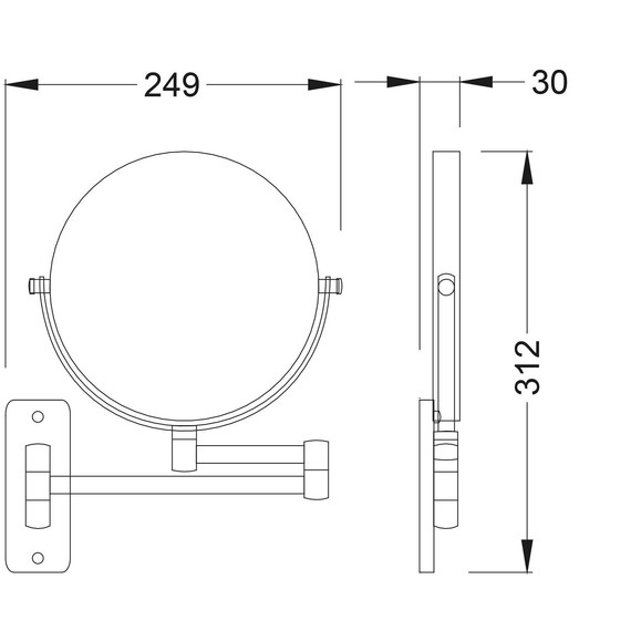 Зеркало косметическое настенное Timo Saona 13076/00 - фото 2