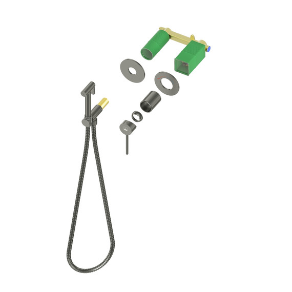 Набор для гигиенического душа Timo Saona 2339/18SM (со скрытой частью) чёрное золото - фото 2