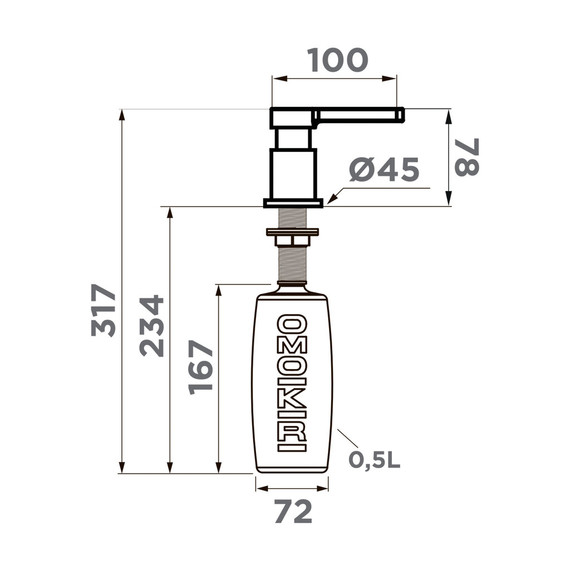 Дозатор для моющего средства OMOIKIRI OM-05 c 4995077 - фото 2