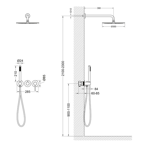 Душевая система для душа Timo Saona SX-2349/13SM (со скрытой частью) никель матовый - фото 2