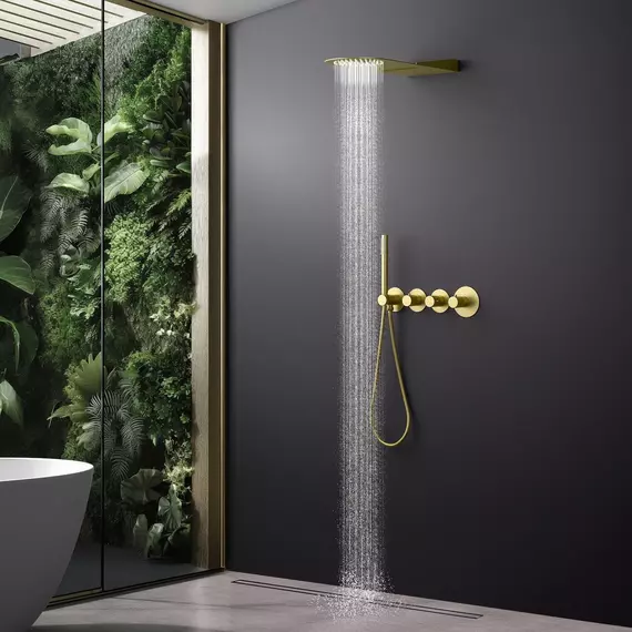 Душевая система для душа с термостатом Timo Saona SX-2350/17SM (со скрытой частью) золото матовое - фото 2