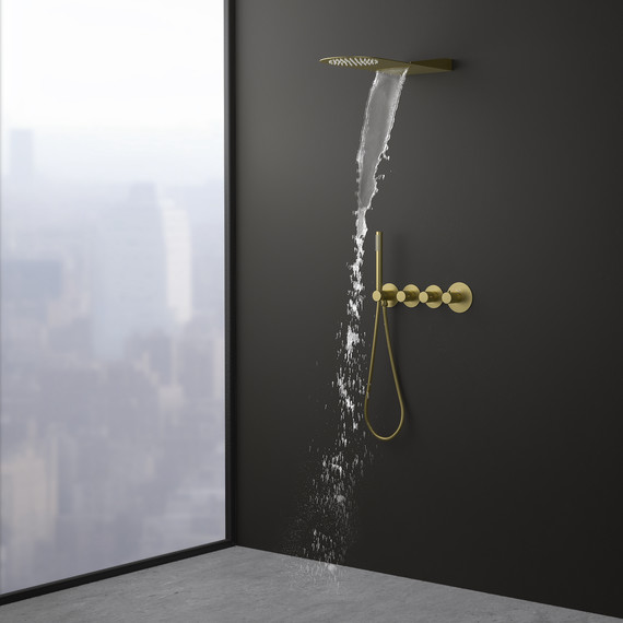 Душевая система для душа с термостатом Timo Saona SX-2350/17SM (со скрытой частью) золото матовое - фото 3