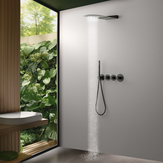 Душевая система для душа с термостатом Timo Saona SX-2350/18SM (со скрытой частью) чёрное золото - фото 2