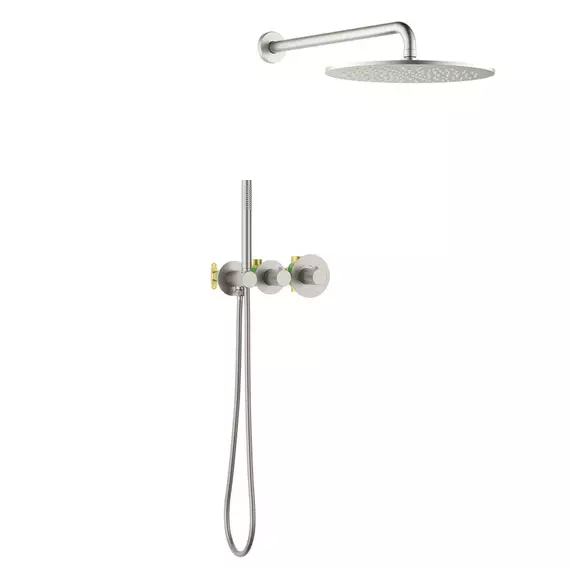 Душевая система для душа с термостатом Timo Saona SX-2359/13SM (со скрытой частью) никель - фото 2
