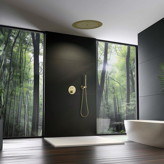 Душевая система для душа с термостатом Timo Saona SX-2370/17SM (со скрытой частью) золото матовое - фото 3