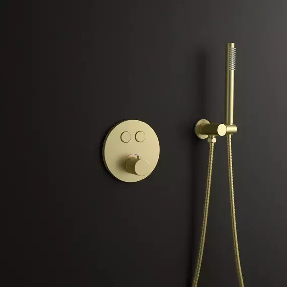 Душевая система для душа с термостатом Timo Saona SX-2370/17SM (со скрытой частью) золото матовое - фото 2
