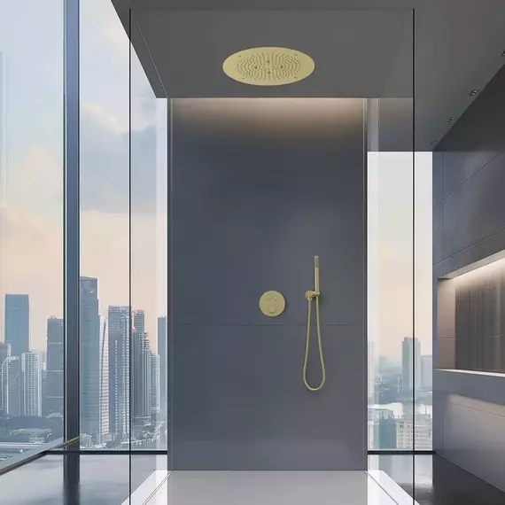 Душевая система для душа с термостатом Timo Saona SX-2370/17SM (со скрытой частью) золото матовое - фото 5