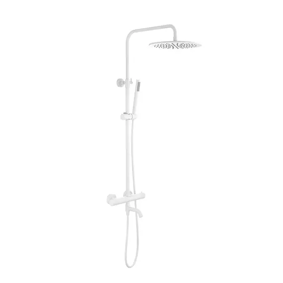 Душевая стойка для ванны с термостатом Timo Saona SX-2380/16, белый матовый - фото 