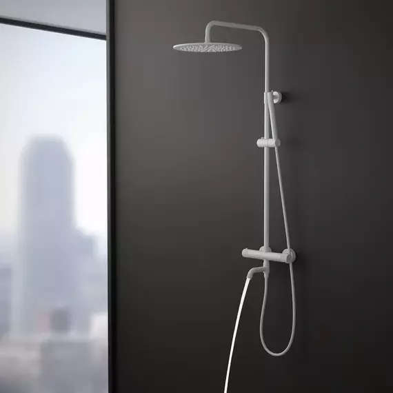 Душевая стойка для ванны с термостатом Timo Saona SX-2380/16, белый матовый - фото 5