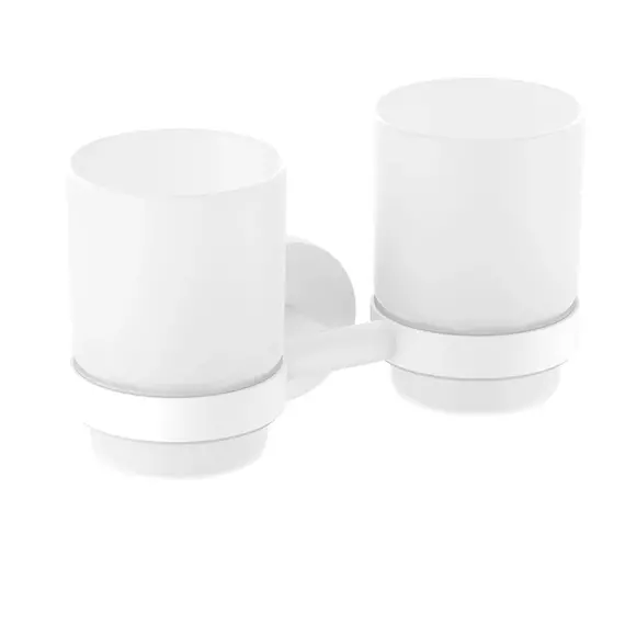 Стакан двойной для зубных щеток Timo Saona 13034/16, цвет белый матовый - фото 