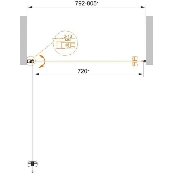 Душевая дверь Cezares 80 см ECO-O-B-1-80-P-Cr, хром/матовое - фото 7