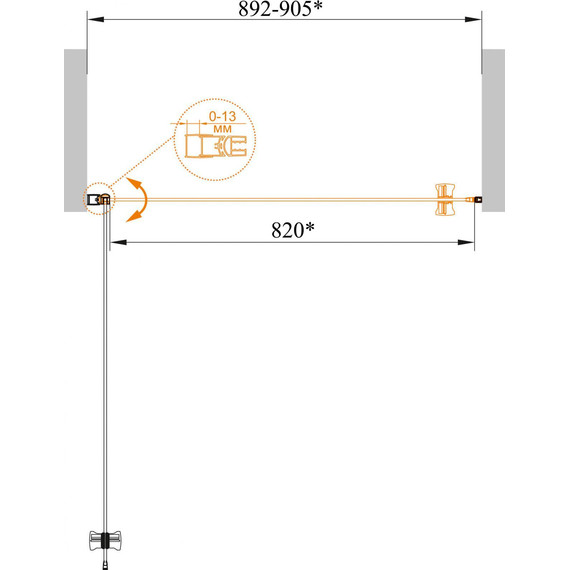 Душевая дверь Cezares 90 см ECO-O-B-1-90-C-Cr, хром/прозрачное - фото 7
