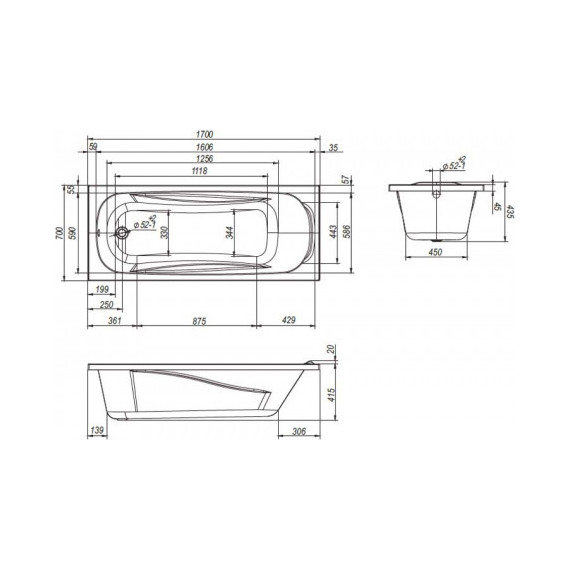Ванна акриловая Loranto Arctica 160x70 см (с каркасом и экраном), Размер - мм: 1600х700 - фото, картинка 2 Ванна акриловая Loranto Arctica 160x70 см (с каркасом и экраном), Размер - мм: 1600х700 - фото 2