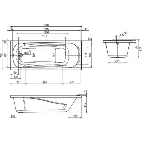 Ванна акриловая Loranto Arctica 170x70 см (с каркасом и экраном), Размер - мм: 1700х700 - фото, картинка 2 Ванна акриловая Loranto Arctica 170x70 см (с каркасом и экраном), Размер - мм: 1700х700 - фото 2