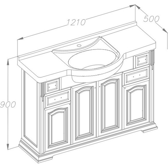 Тумба напольная с раковиной Opadiris Риспекто 120 см, орех - фото 3