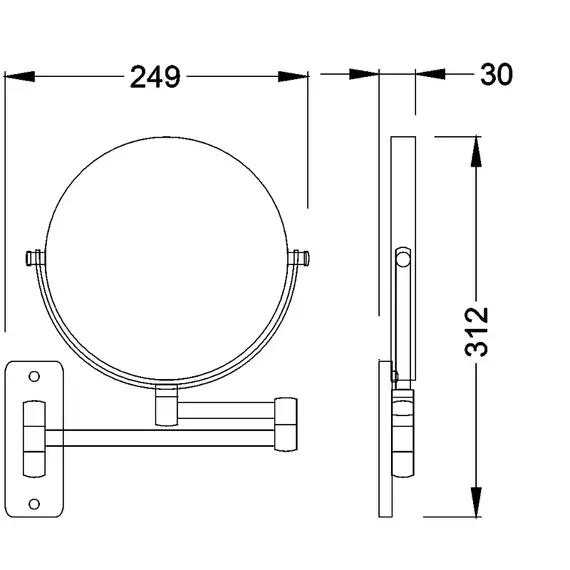 Зеркало косметическое Timo Saona 13076/16, цвет белый матовый - фото 2