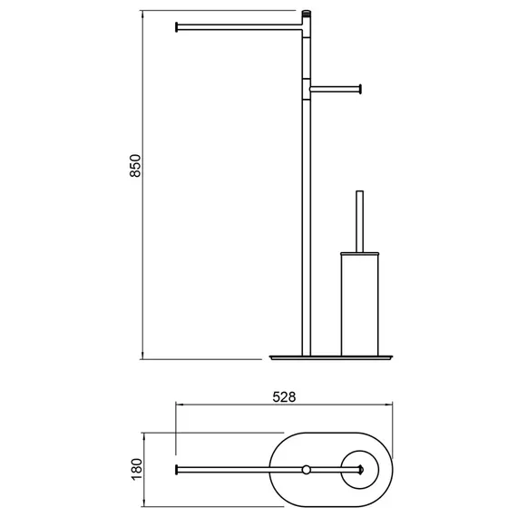 Стойка с держателем и ёршиком Timo Saona 13085/16, цвет белый матовый - фото 2
