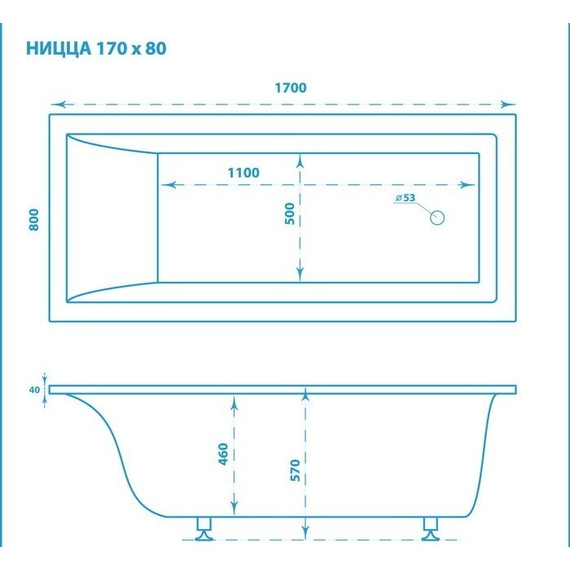 Ванна каменная Marmo Bagno Ницца 170х80 см - фото 2